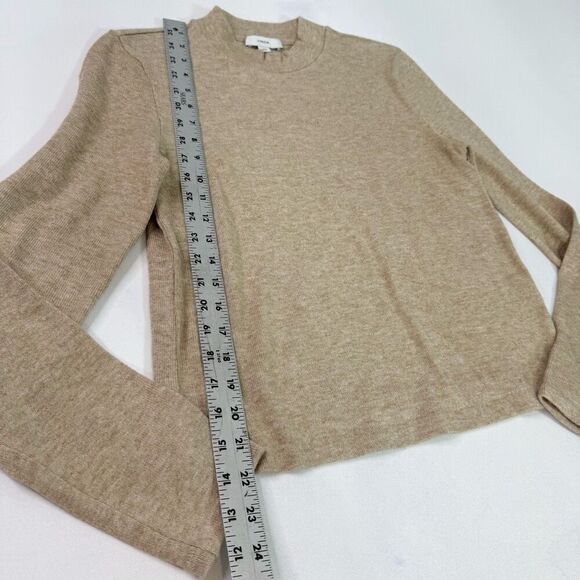 Vince Sweater Womens Medium Tan Neutral Cozy Mock Neck Neutral Minimalist - Picture 3 of 9